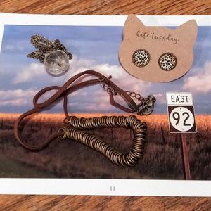 Necklace & Earring Jewelry Combo BOHO, Leopard